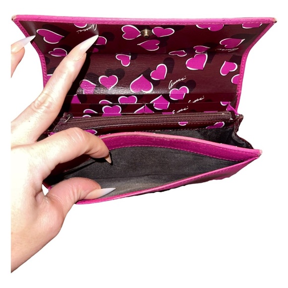 🩷 Gucci Heart Interlocking GG Long Continental Snap Wallet Pink Limited Edition - Picture 5 of 15